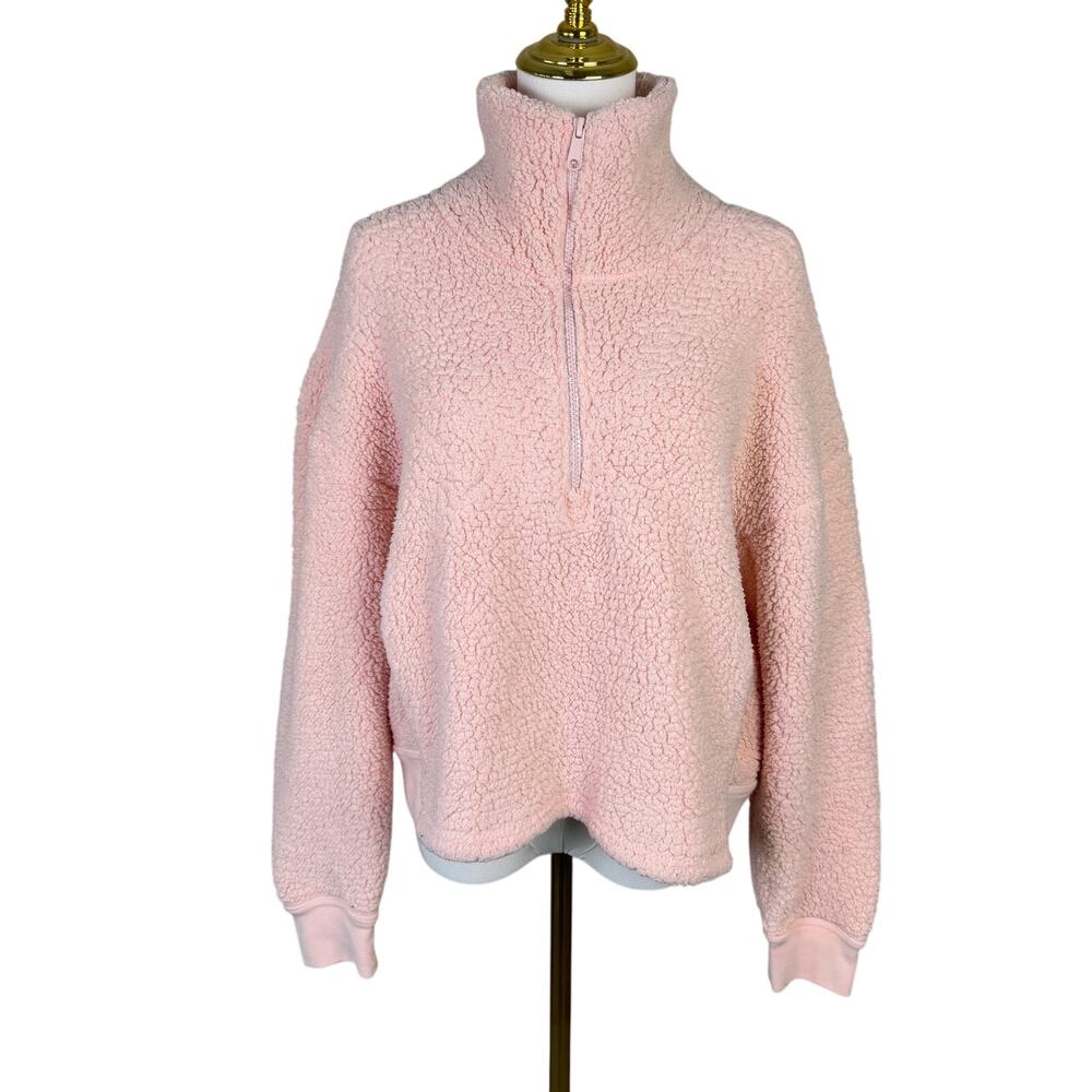 Champion Zip Pullover Long Sleeve Fluffy Sweater US Women's M